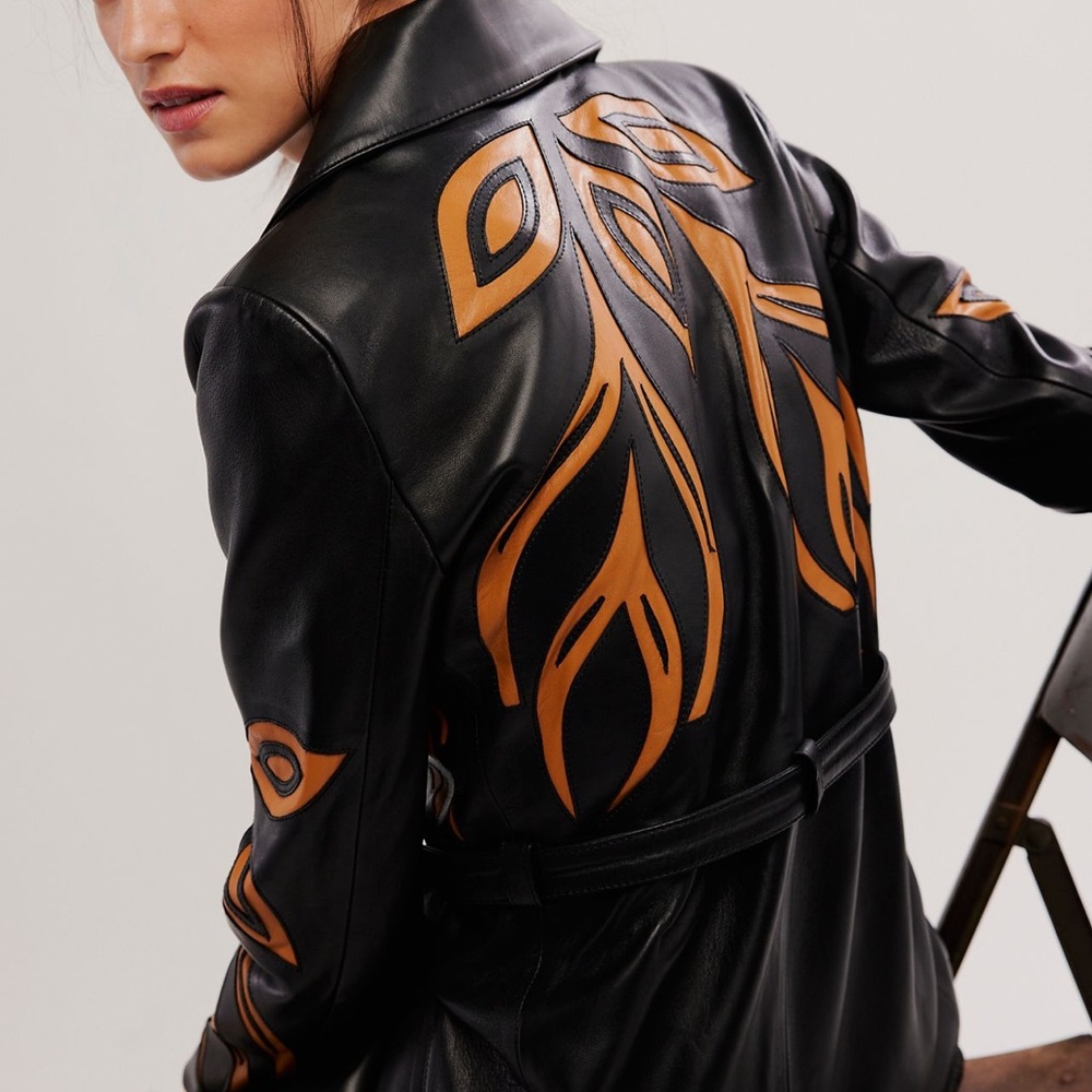 Dan Cassab Leather Trench Coat